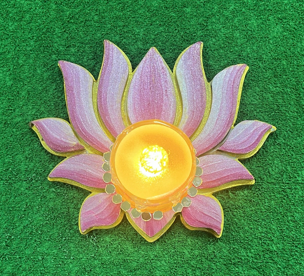 MDF T Candle Lotus 2pc 4 Inch (2layer of 4mm each)