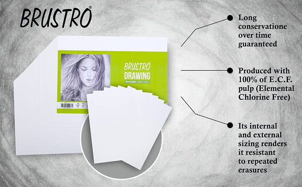 Brustro Sketching & Drawing Papers 200 GSM A3, 10 + 2 Free Sheets