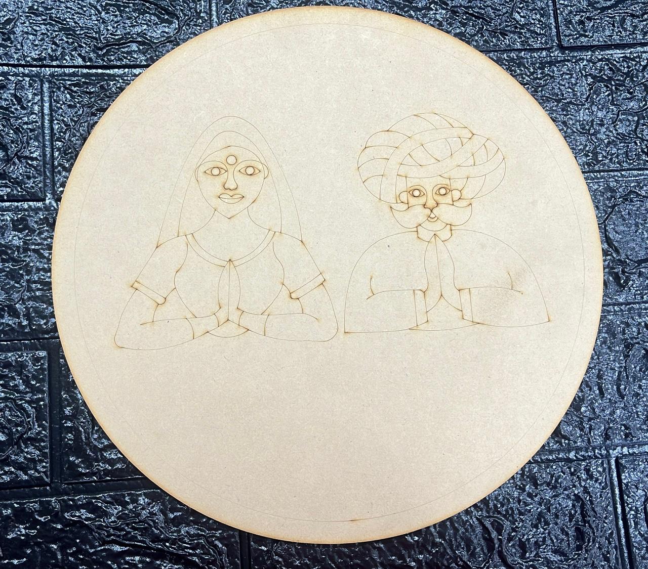 Pre-Marked MDF for Mandala Pichwai and Lippan art 12 Inch 3MM (MDFPM15)