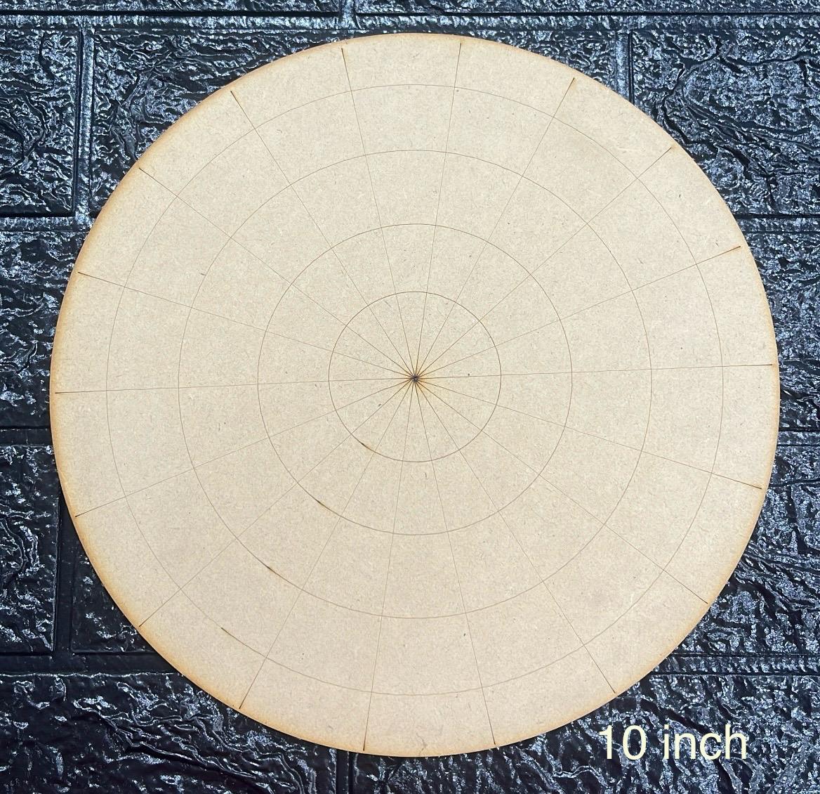 Pre-Marked MDF for Mandala Pichwai and Lippan art 10 Inch 3MM (MDFPM10-1)