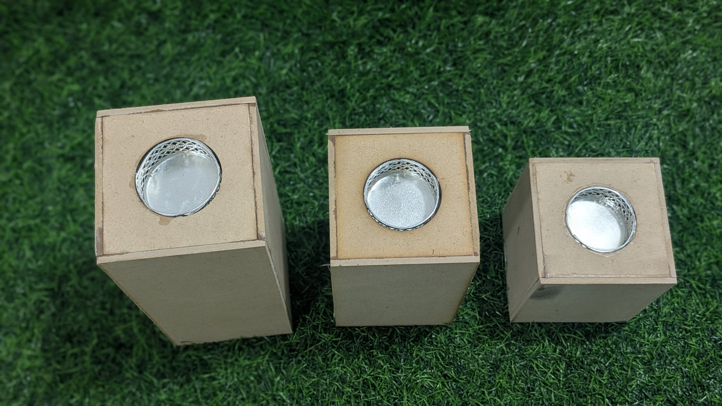 Unique Strokes Pillar Candle 3pc