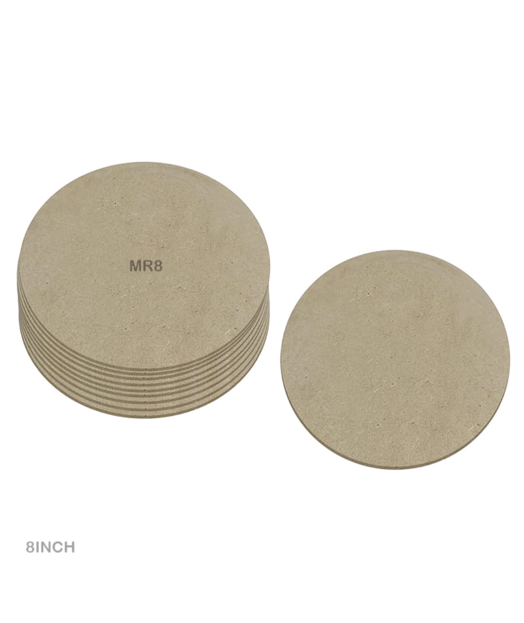 MDF Round 8Inch Pack of 10 (4MM)