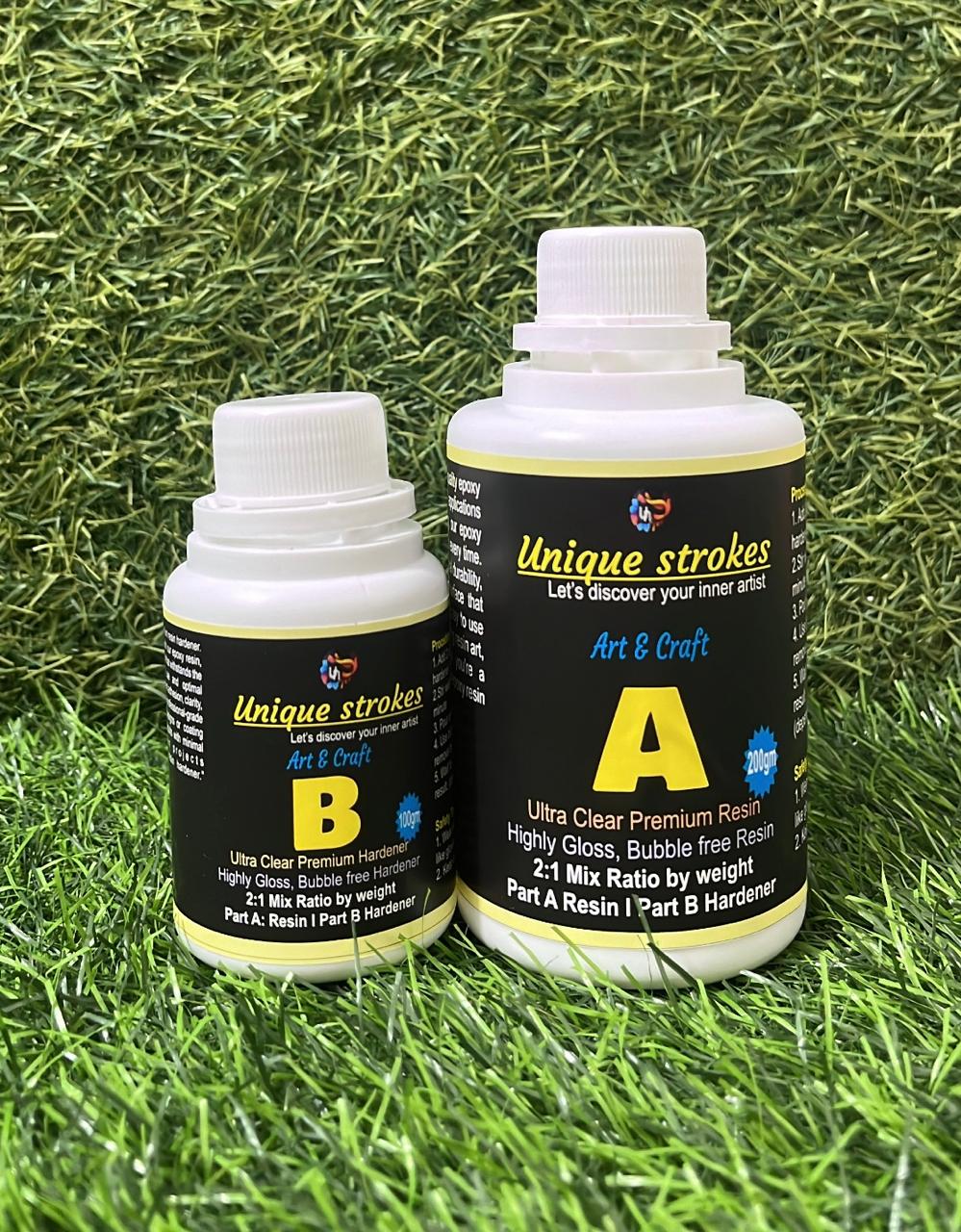 Unique Strokes Ultra Clear Resin and Hardener 300 gm