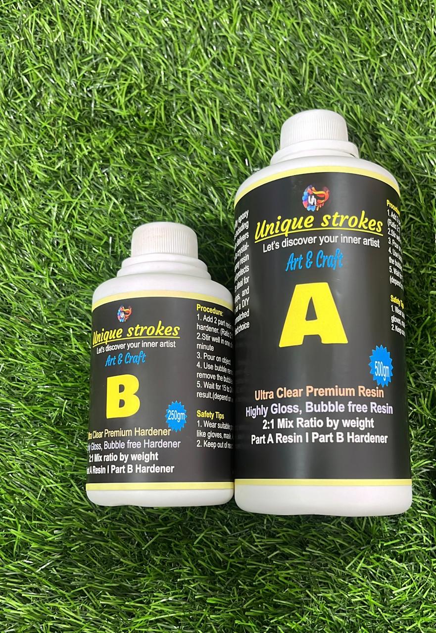 Unique Strokes Ultra Clear Resin and Hardener 750 gm