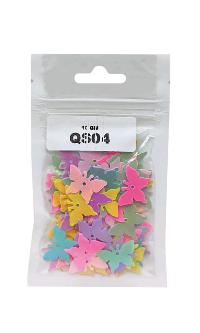 Qs04 Multi Color Butterfly Sequins 10g