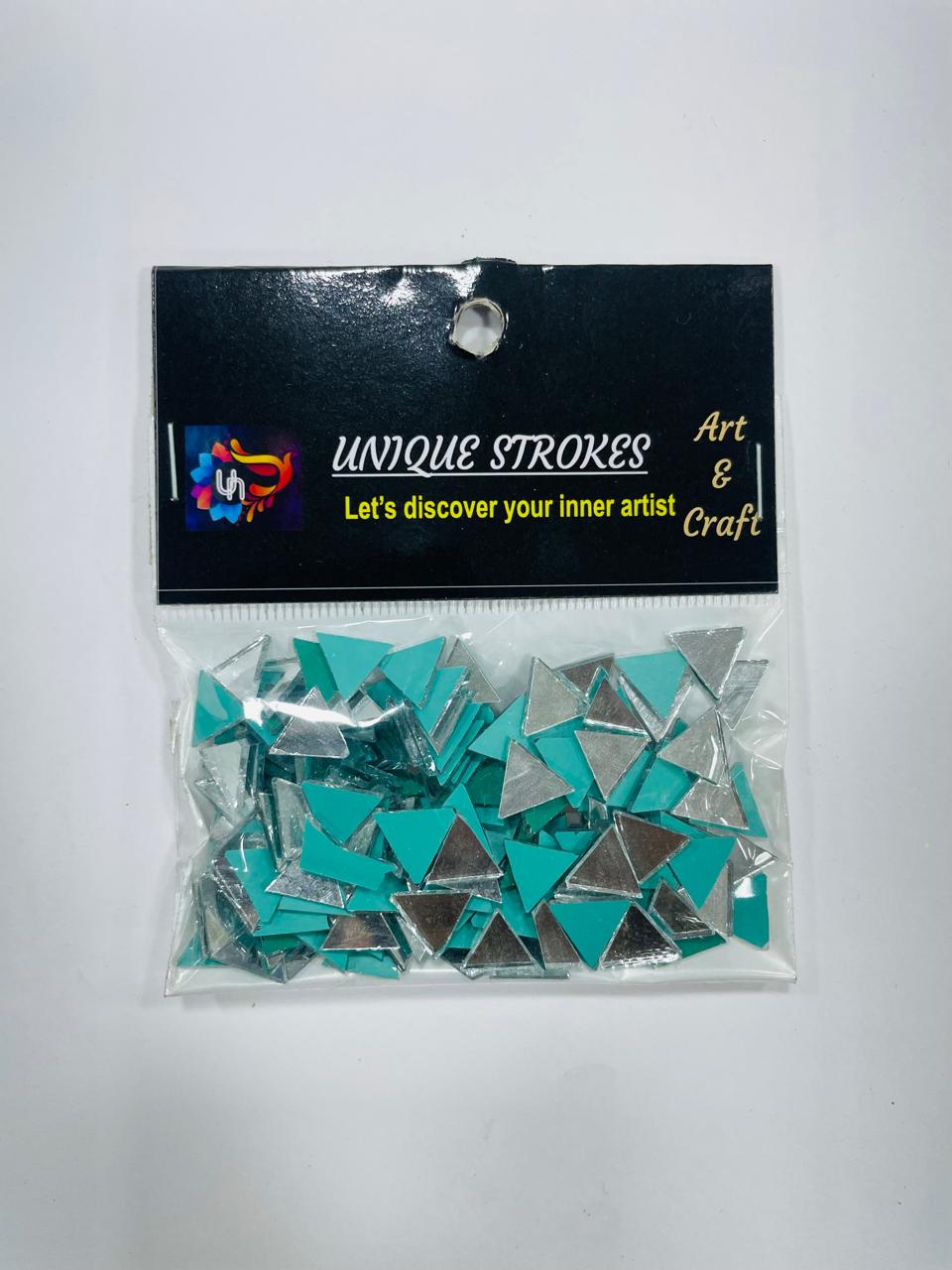 Glass Mirror Triangle for Picchwai and Lippan Art- Approx.20gm