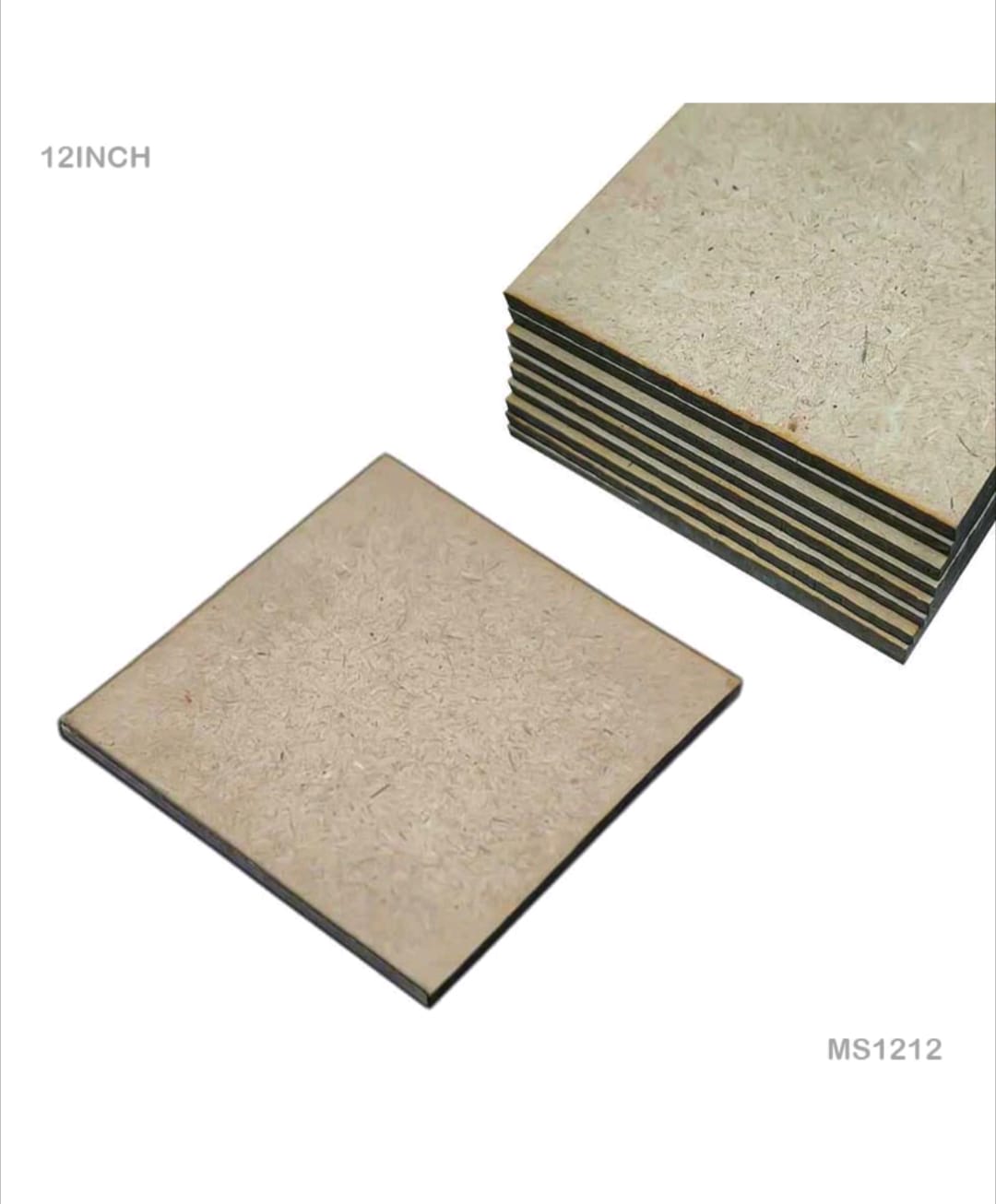 MDF Square 12X12 Inch Pack 0f 5 (4MM)