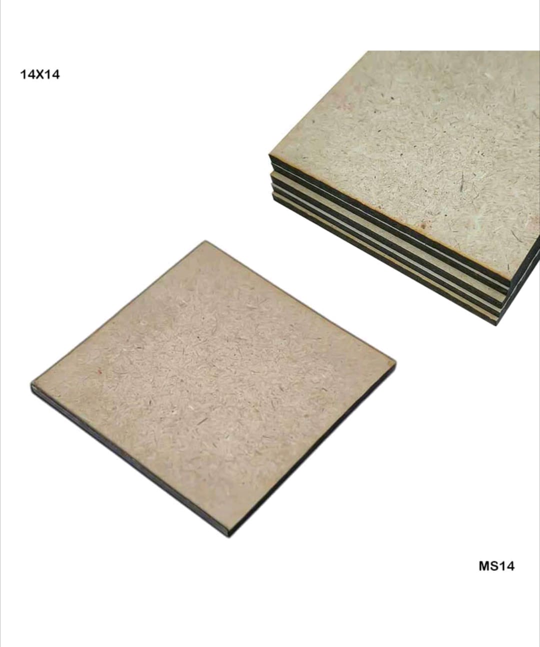 MDF Square 14X14 Inch Pack of 5 (4MM)