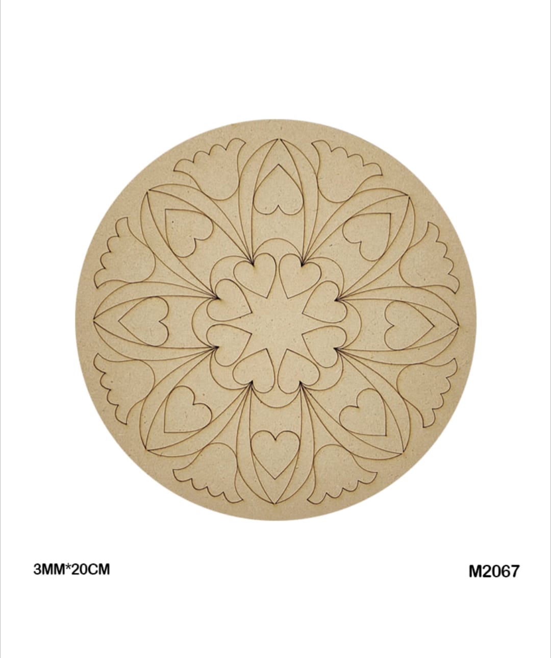 Pre-Marked MDF for Mandala Pichwai and Lippan art 8 Inch 3MM (M2067)
