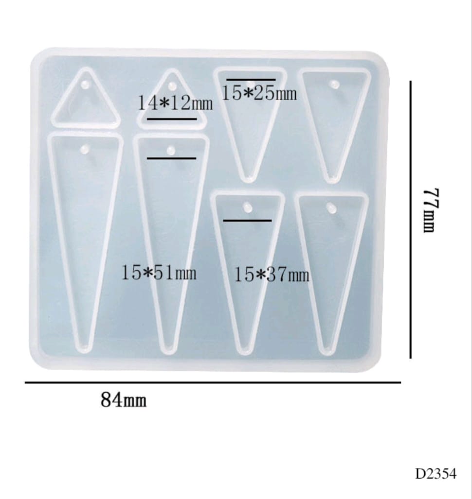 D2354 Resin Mould Triangle Earing's 8.3*7.6cm 1pc