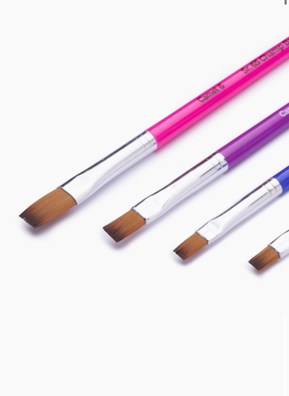 Camel Champ Flat Brushes Sr 65 Set of 4(1,2,4,6)