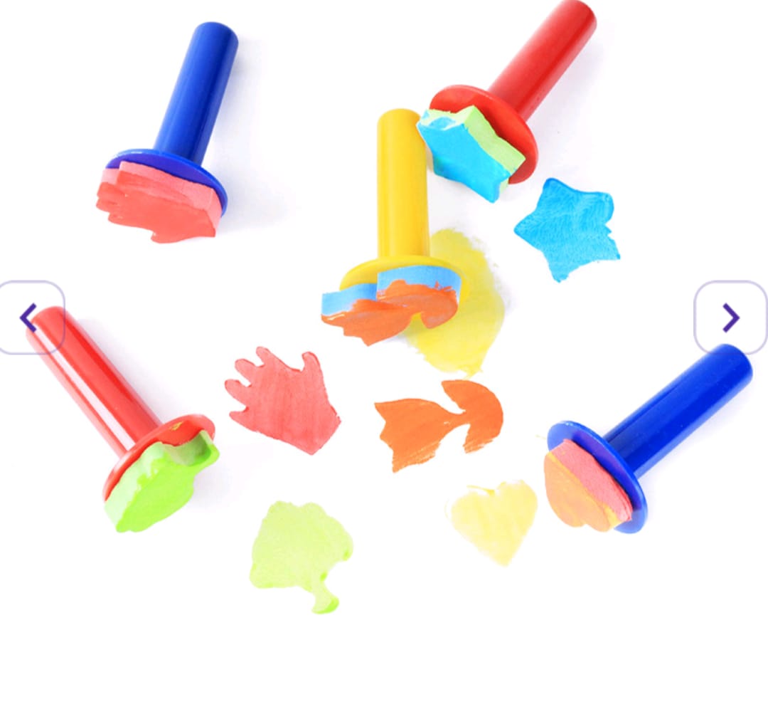 6Pc Foam Stamp with Handle 6FS