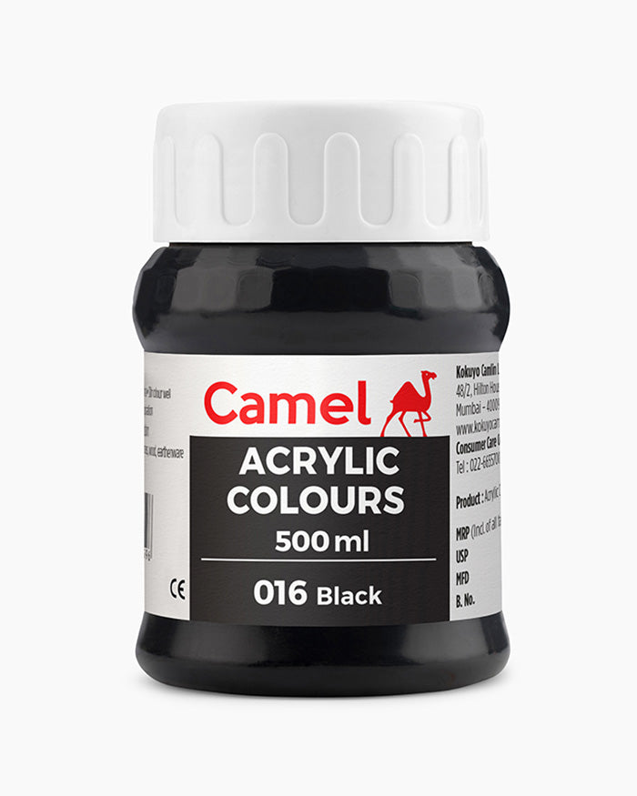 Camel Acrylic Colour 500ML Black 016