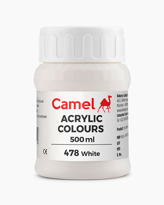 Camel Acrylic Colour 500ML White 478