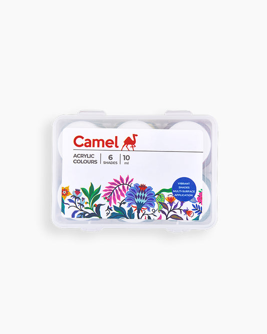 Camel Acrylic Colours pack of 6 Assorted shades 10ml each