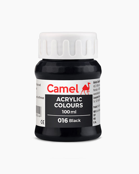 Camel Acrylic Colour 100ML Black 016