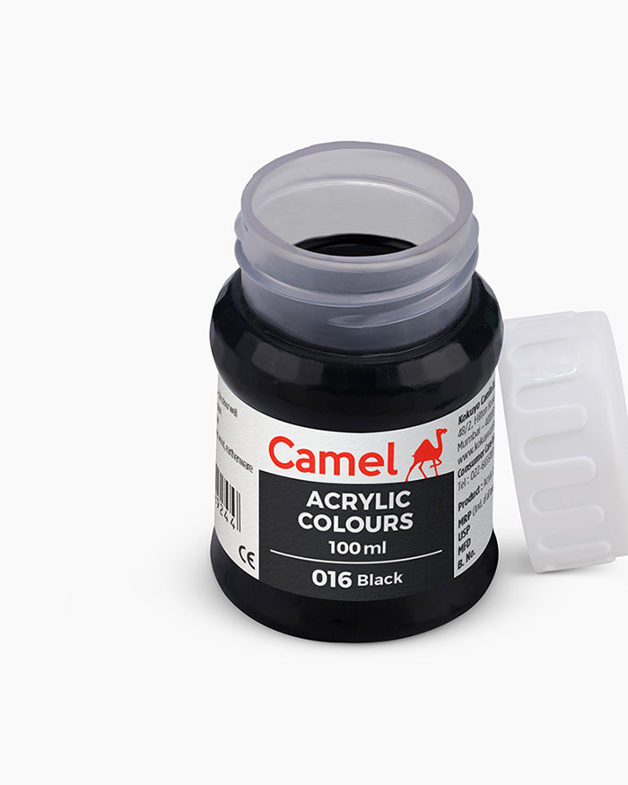 Camel Acrylic Colour 100ML Black 016