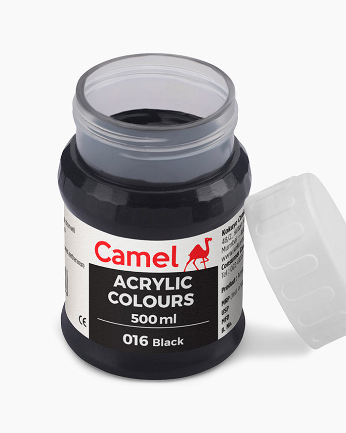 Camel Acrylic Colour 500ML Black 016