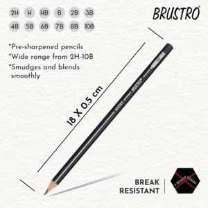 BRUSTRO Fine Art Graphite Pencil Set of 12