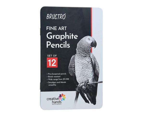 BRUSTRO Fine Art Graphite Pencil Set of 12
