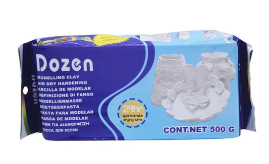 Dozen Air Dry Clay white 500g