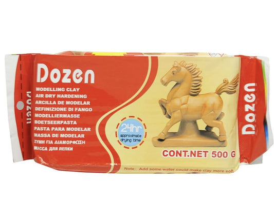 Dozen Air Dry Clay Brown 500g