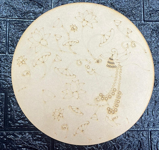 Pre-Marked MDF for Mandala Pichwai and Lippan art 12 Inch 3MM (MDFPM13)