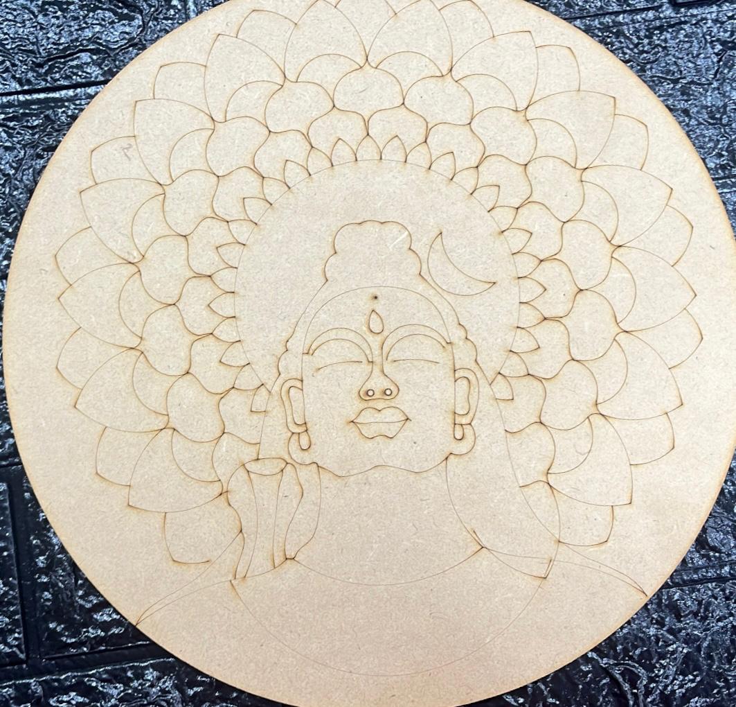 Pre-Marked MDF for Mandala Pichwai and Lippan art 12 Inch 3MM (MDFPM7)