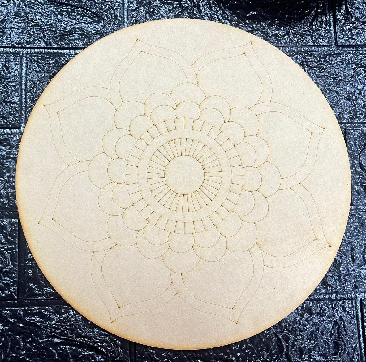 Pre-Marked MDF for Mandala Pichwai and Lippan art 12 Inch 3MM (MDFPM8)