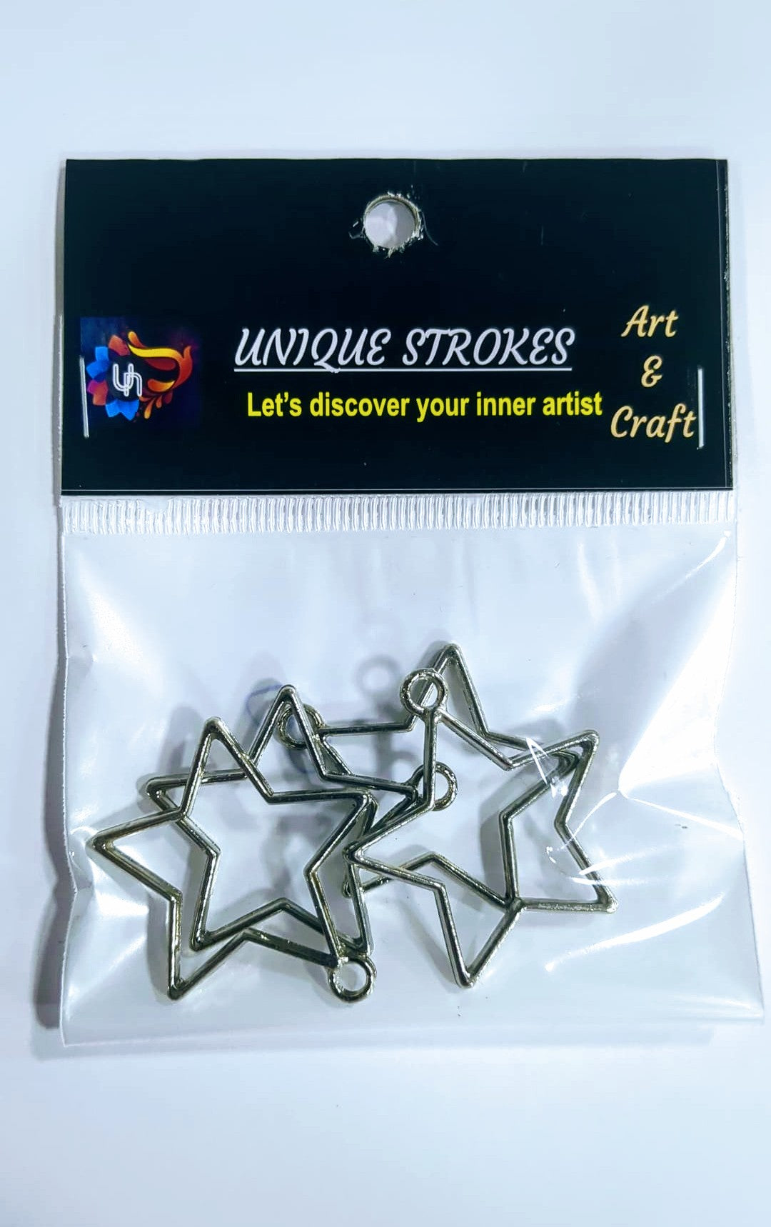 Unique Strokes DIY Metal Imitation 4pcs Silver Star