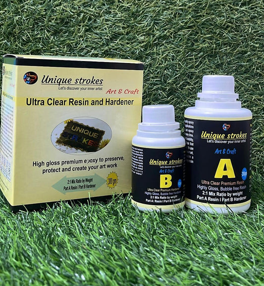 Unique Strokes Ultra Clear Resin and Hardener 300 gm