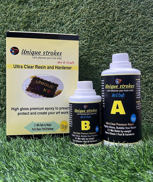 Unique Strokes Ultra Clear Resin and Hardener 750 gm