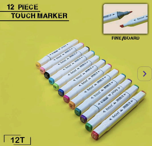 Alcohol Based Touch Cool Marker Dual Tip 12S