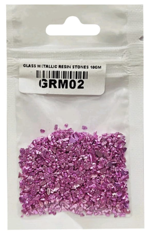 GRM02 Glass Metallic Resin Stone Purple 10g