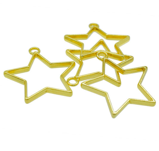 Unique Strokes DIY Metal Imitation 4pcs Gold Star