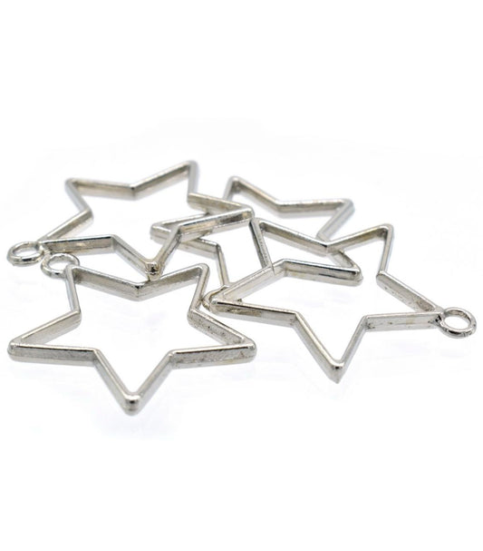 Unique Strokes DIY Metal Imitation 4pcs Silver Star