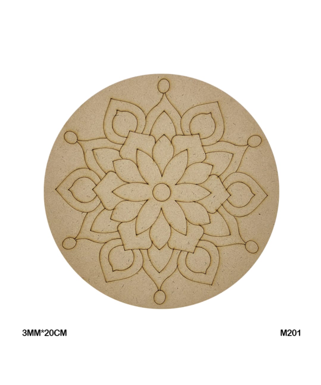 Pre-Marked MDF for Mandala Pichwai and Lippan art 8 Inch 3MM (M201)