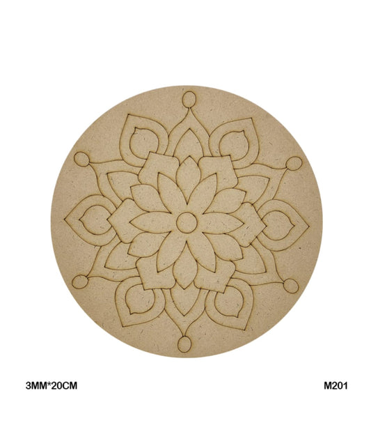 Pre-Marked MDF for Mandala Pichwai and Lippan art 8 Inch 3MM (M201)