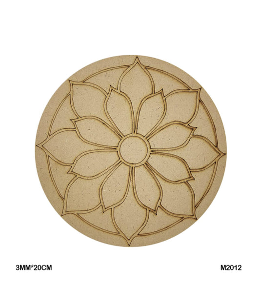 Pre-Marked MDF for Mandala Pichwai and Lippan art 8 Inch 3MM (M2012)