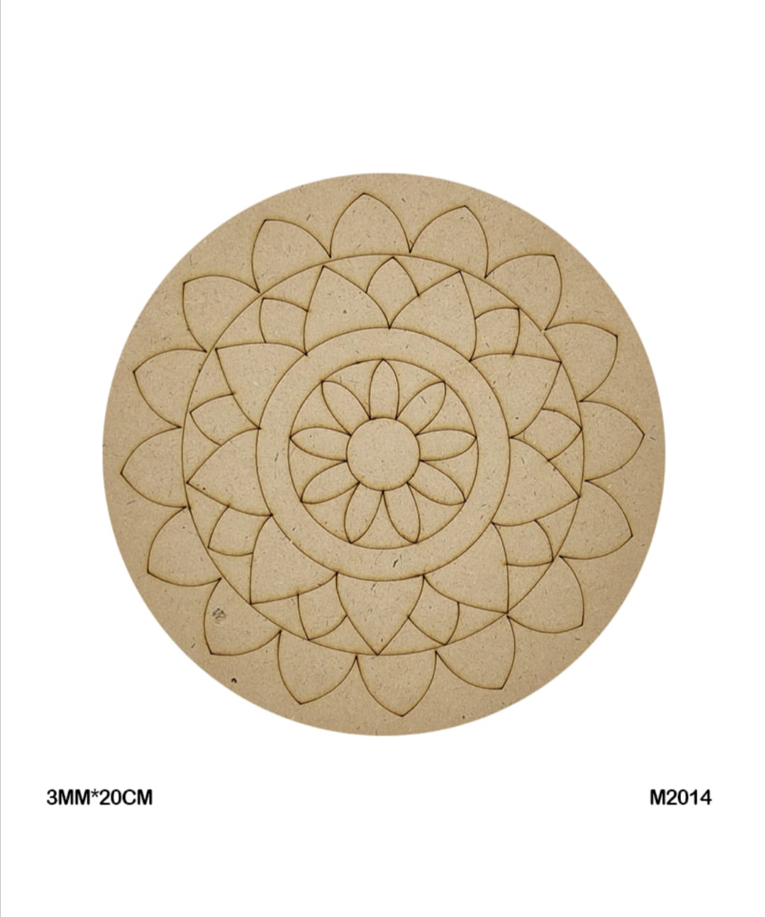 Pre-Marked MDF for Mandala Pichwai and Lippan art 8 Inch 3MM (M2014)