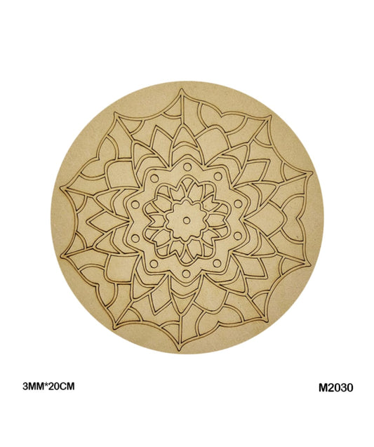 Pre-Marked MDF for Mandala Pichwai and Lippan art 8 Inch 3MM (M2030)