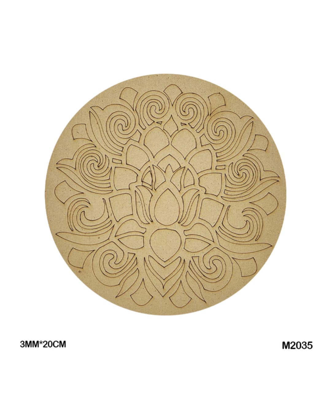 Pre-Marked MDF for Mandala Pichwai and Lippan art 8 Inch 3MM (M2035)