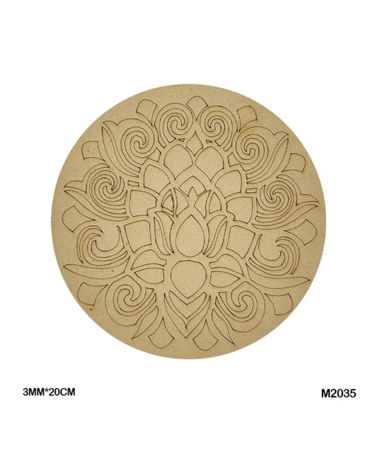 Pre-Marked MDF for Mandala Pichwai and Lippan art 8 Inch 3MM (M2035)