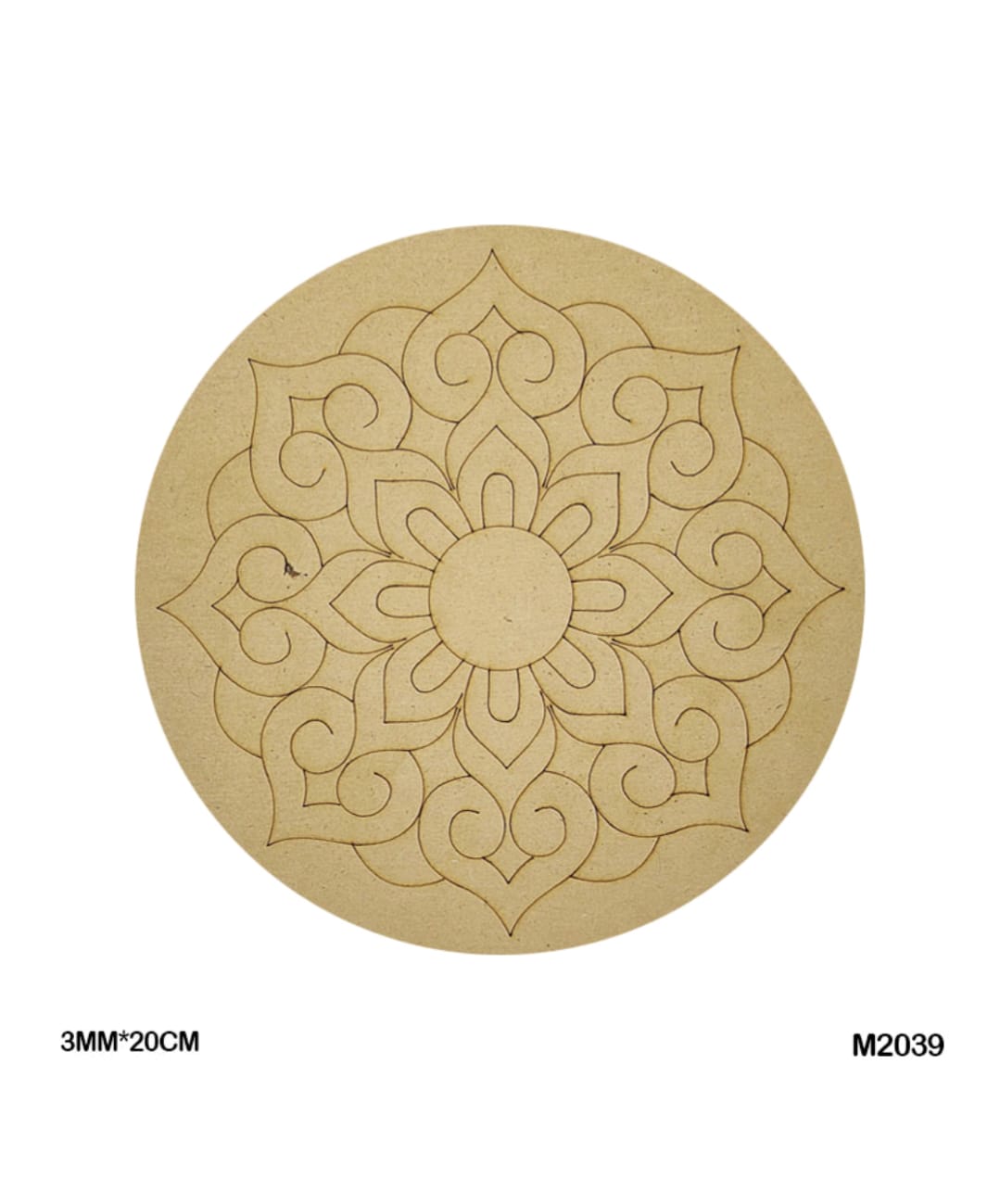 Pre-Marked MDF for Mandala Pichwai and Lippan art 8 Inch 3MM (M2039)