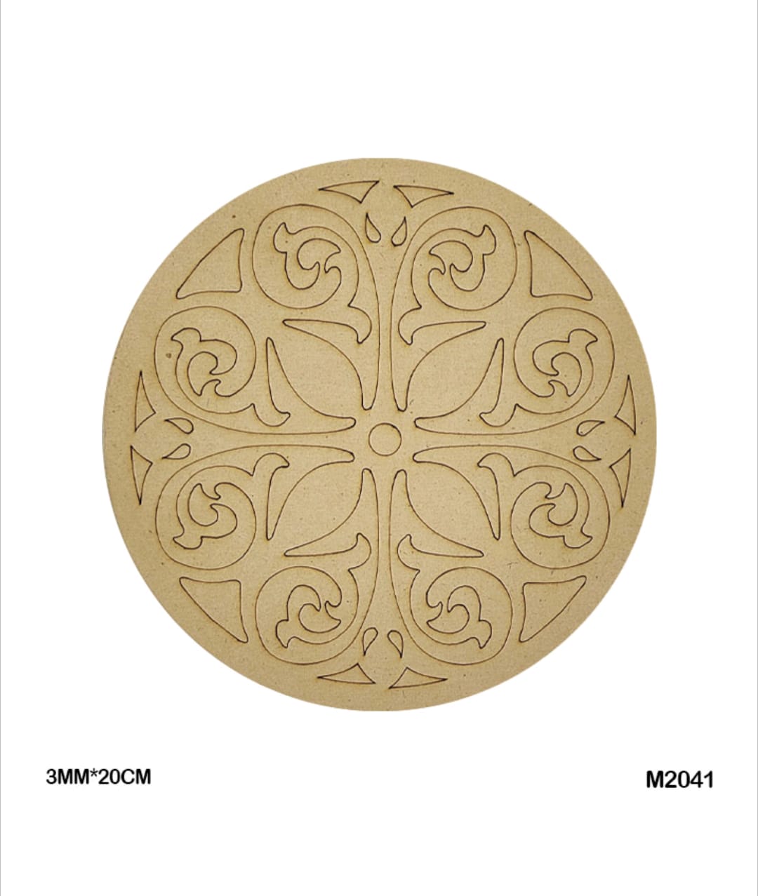 Pre-Marked MDF for Mandala Pichwai and Lippan art 8 Inch 3MM (M2041)