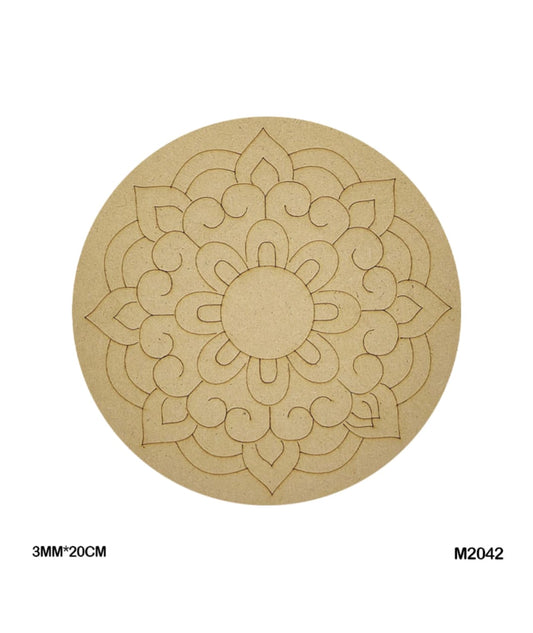 Pre-Marked MDF for Mandala Pichwai and Lippan art 8 Inch 3MM (M2042)