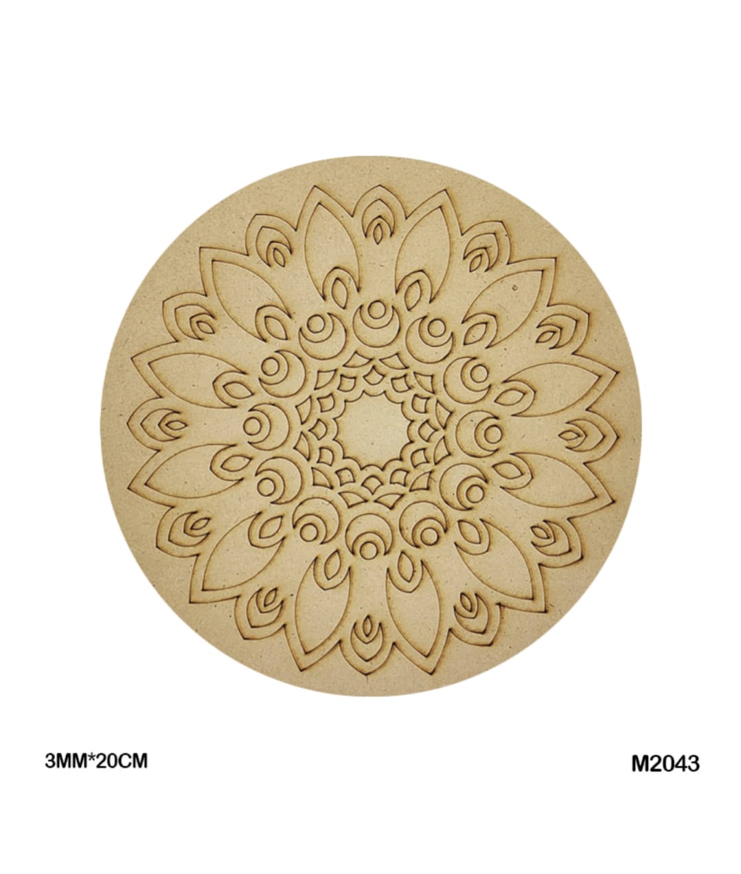 Pre-Marked MDF for Mandala Pichwai and Lippan art 8 Inch 3MM (M2043)