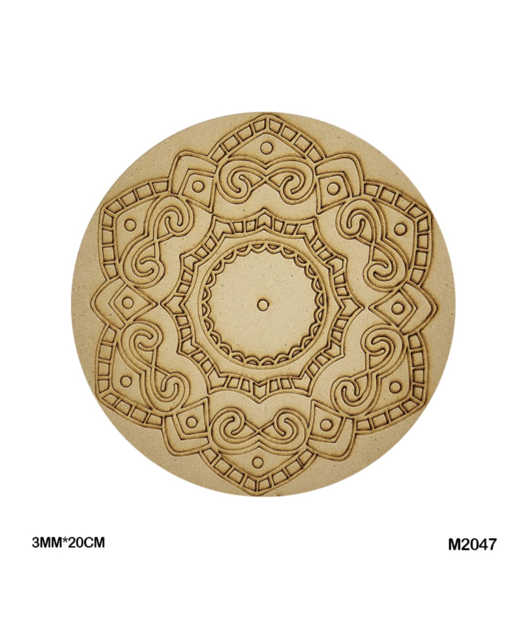 Pre-Marked MDF for Mandala Pichwai and Lippan art 8 Inch 3MM (M2047)