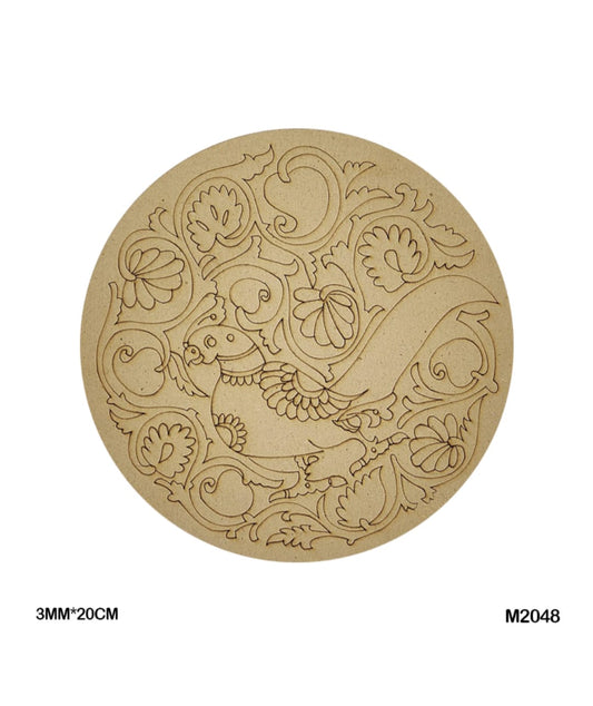 Pre-Marked MDF for Mandala Pichwai and Lippan art 8 Inch 3MM (M2048)