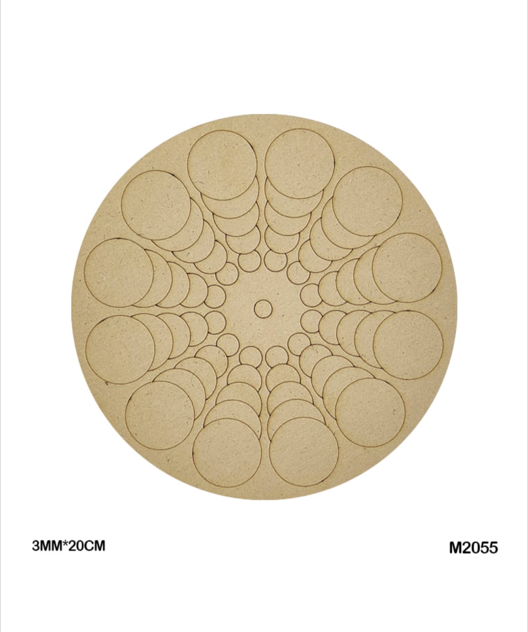 Pre-Marked MDF for Mandala Pichwai and Lippan art 8 Inch 3MM (M2055)